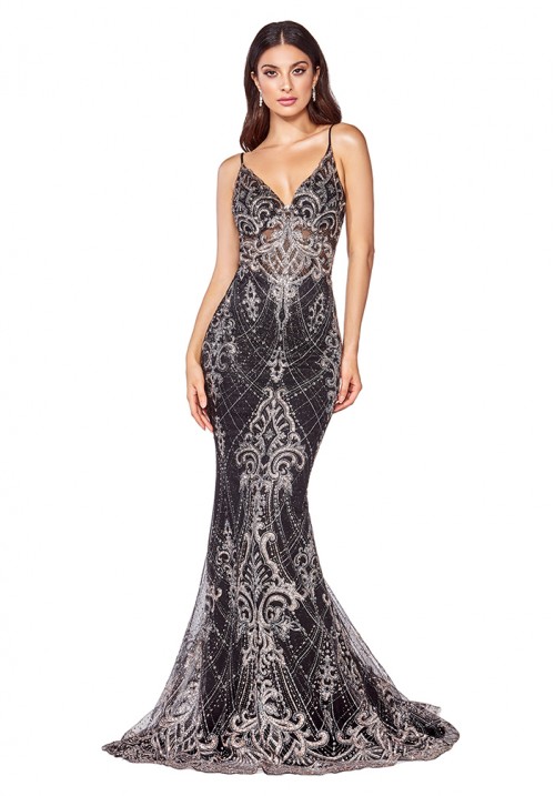 Sequin Embellished Long Gown